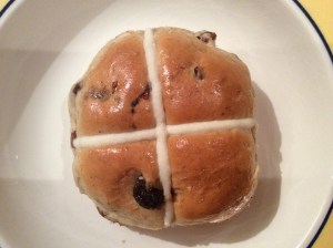 A Hot Cross Bun on a Plate